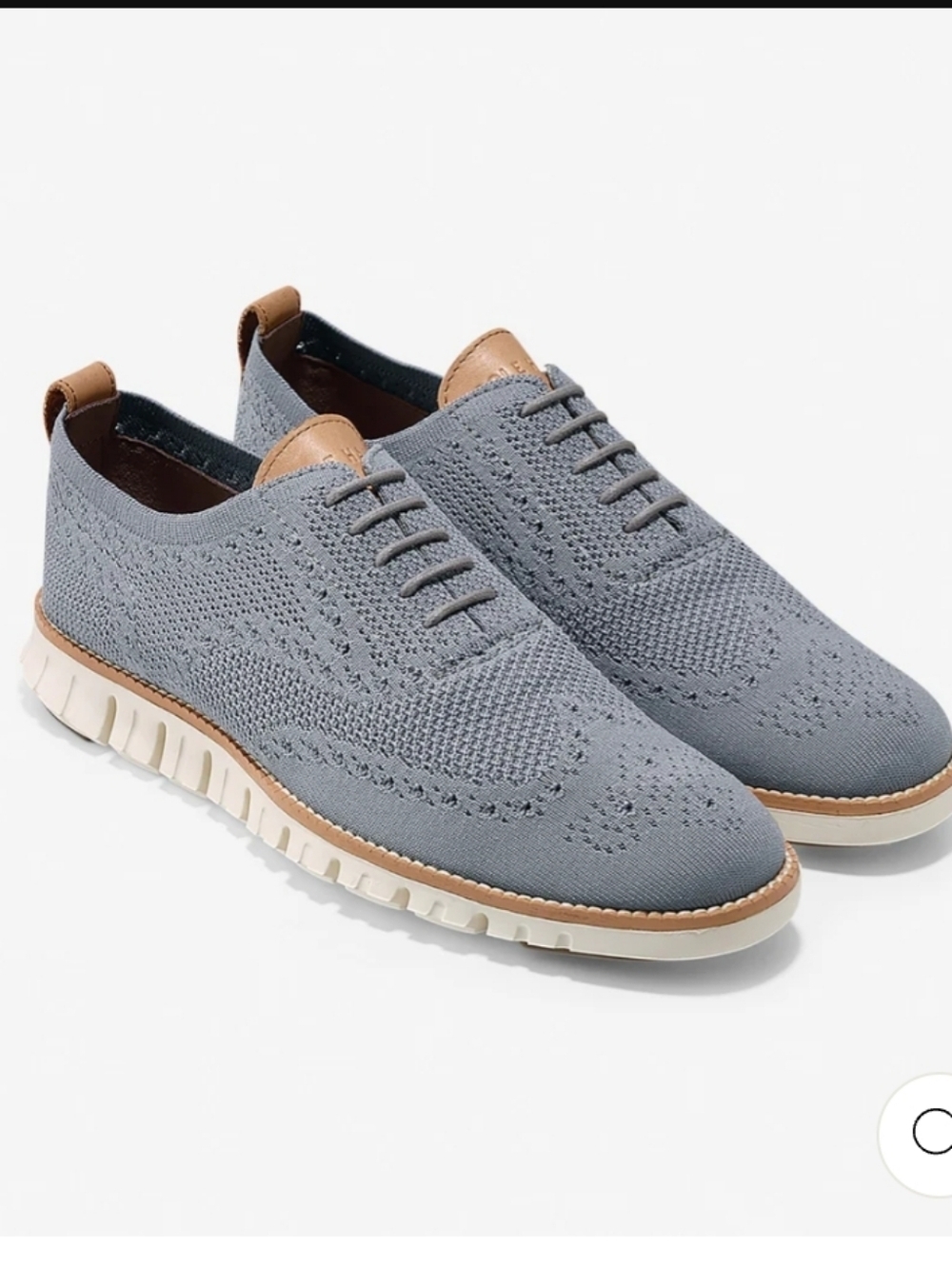 Cole Haan Zerogrand Wingtip Stitchlite Oxfords (Ironstone Gray). Size 10
